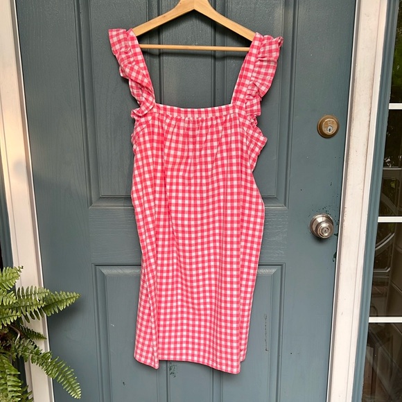 Vineyard Vines Dresses & Skirts - Vineyard Vines Pink & White Gingham Flutter Sleeve Dress